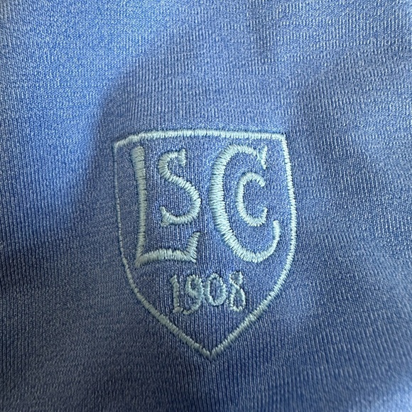 Peter Millar Perth Melange performance 1/4 zip blue Large golf outdoor LSCC 1908 - Picture 6 of 9